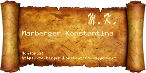 Marberger Konstantina névjegykártya